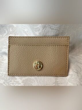 Giorgio Armani Leather Card Holder with Gold Logo